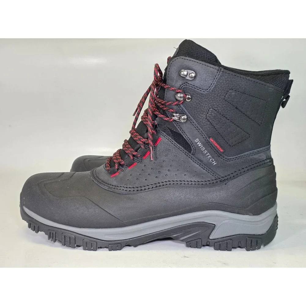 Swiss Tech Men's Hiking Boots Size 13 Leather Shell 200G Waterproof Winter Shoes